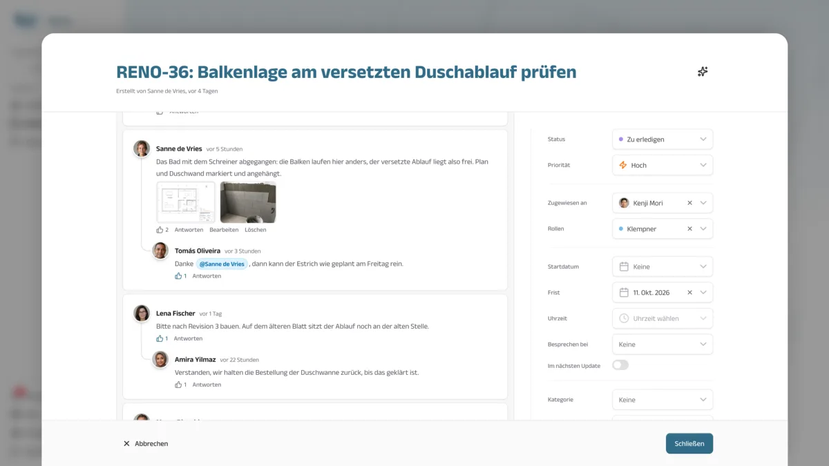 Gespräch auf der Karte